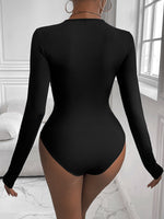 Perfee Twisted Round Neck Long Sleeve Bodysuit - Ladyez