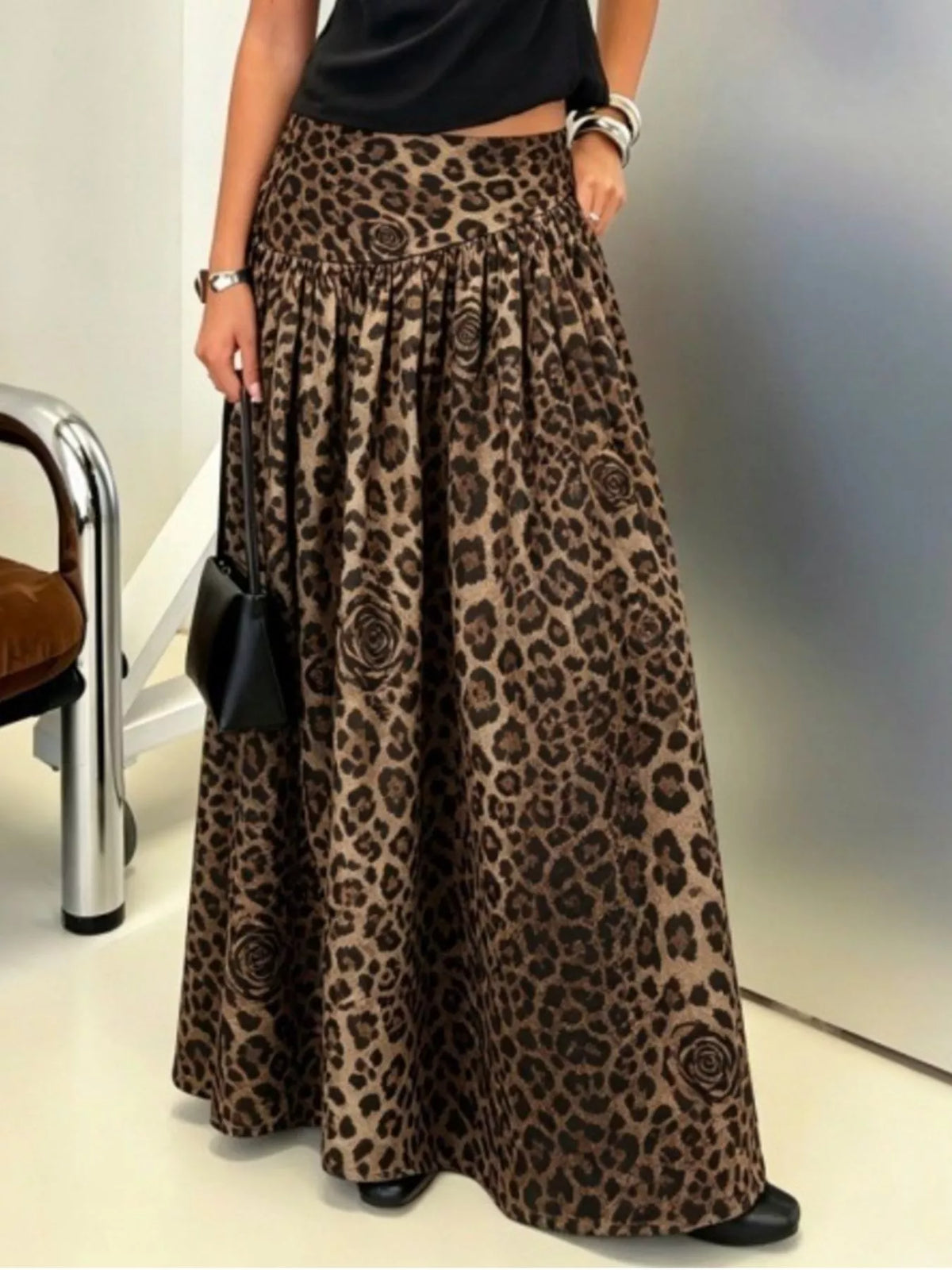 Animal Print Maxi Skirt