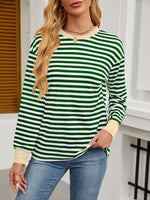 Striped Round Neck Long Sleeve T-Shirt