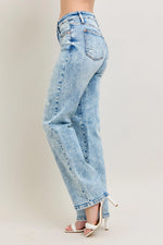 Judy Blue Full Size Hw Mineral Wash Destroy 90's Straight Jeans Plus Size - Ladyez