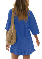Round Neck Half Sleeve Tee and Skirt Set
