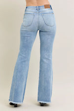 Judy Blue Full Size Hw Flare Jeans W/ Shield Pockets Plus Size - Ladyez