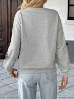 Bow Detail Round Neck Sweatshirt