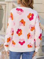 Floral Crew Neck Long Sleeve Sweater