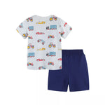 Children's Vehicle Print T-Shirt and Shorts Set