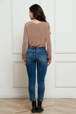 V-Neck Long Sleeve Bodysuit - Ladyez
