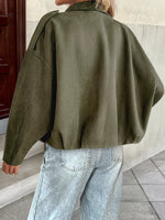 Zip Up Drop Shoulder Jacket
