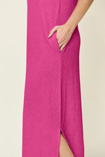 Double Take Full Size Texture Mock Neck Sleeveless Maxi Dress - Ladyez