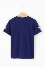 Sequin Star Round Neck Short Sleeve T-Shirt