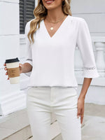 V-Neck 3/4 Sleeve Blouse