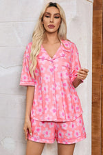 Pocketed Flower Half Sleeve Top and Shorts Lounge Set - Ladyez