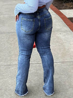 Ripped Knee Flare Jeans