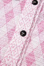 Geometric Print Textured Flap Pocket Shacket