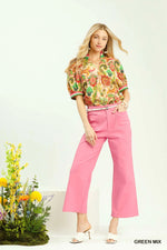 Umgee Jacquard Abstract Print Top
