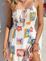 Floral Print Tie-Front Mini Dress