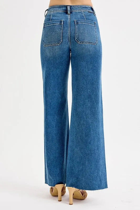RISEN High-Waisted Wide Leg Jeans - Ladyez