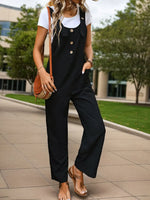 Perfee Pocketed Wide Strap Overalls