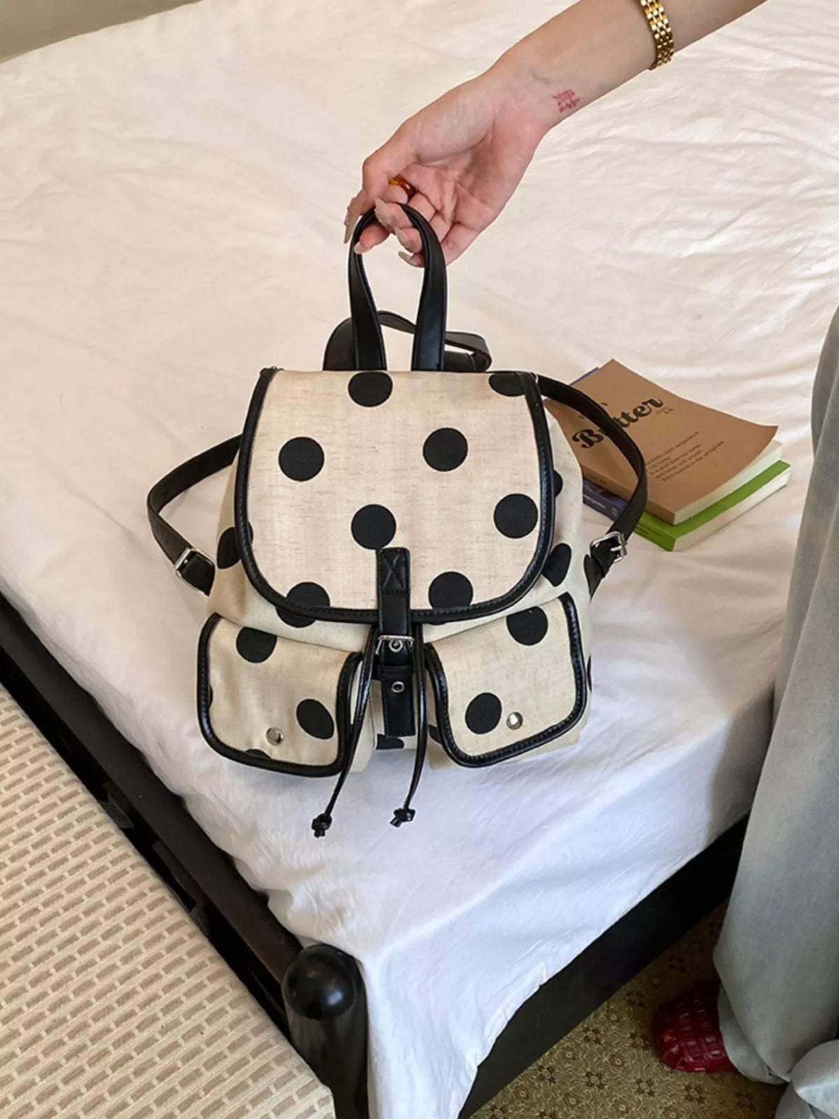 Polka Dot Backpack Bag