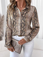 Snake Print Long Sleeve Shirt