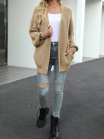 Full Size Chunky Knit Open Front Cardigan Plus Size