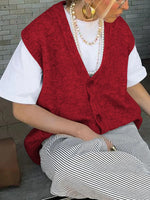 Button-Front Sweater Vest