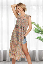 ADORA Multi Color Crochet Tunic Top