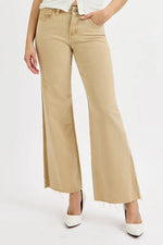 RISEN Full Size Raw Hem Wide Leg Jeans Plus Size - Ladyez