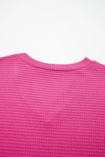 Textured Waffle Knit V-Neck T-Shirt