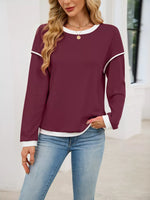 Contrast Trim Long Sleeve Sweatshirt