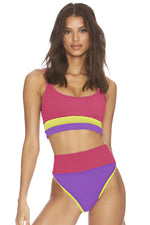 Color Block Spaghetti Strap Two-Piece Swim Set - Ladyez