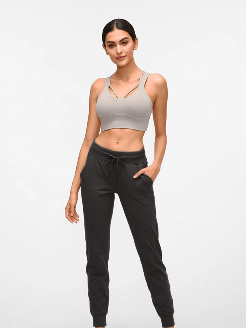 Millennia Double Take Tied Joggers with Pockets - Ladyez