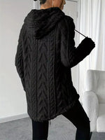 Cozy Textured Drawstring Fleece Hoodie
