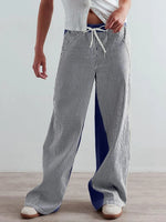 Striped Wide Leg Jeans - Ladyez