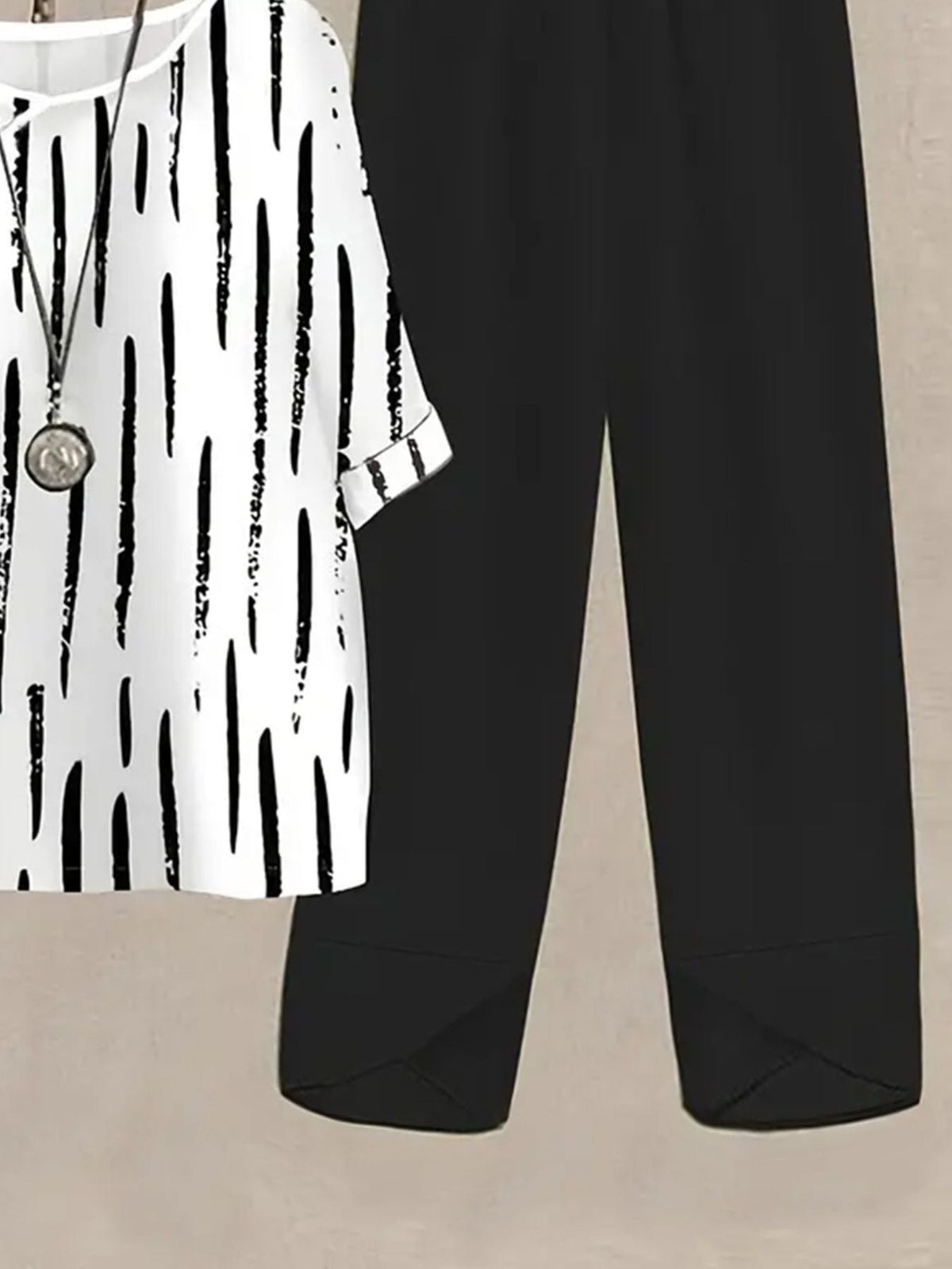 Printed Half Sleeve Top and Pants Set