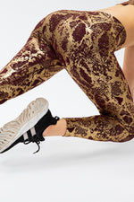Animal Print Slim Fit Wide Waistband Long Sports Pants - Ladyez