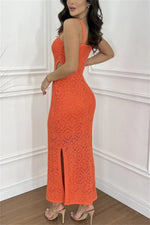 Cutout Side Slit Maxi Tank Dress - Ladyez