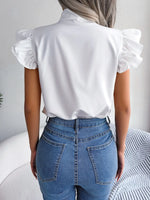 TieNeck Cap Sleeve Blouse