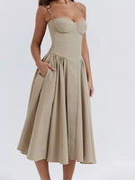 Sweetheart Neck Midi Cami Dress