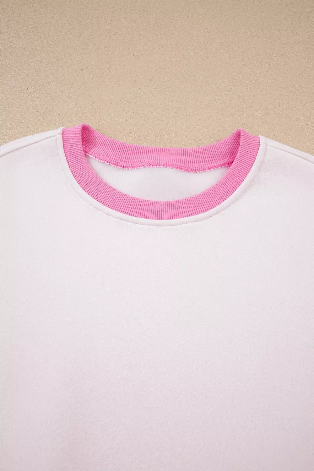 Color Block Sweatshirt and Elastic Waist Shorts Set