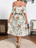 Floral Print Cold Shoulder Cami Dress