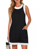 Contrast Trim Sleeveless Romper