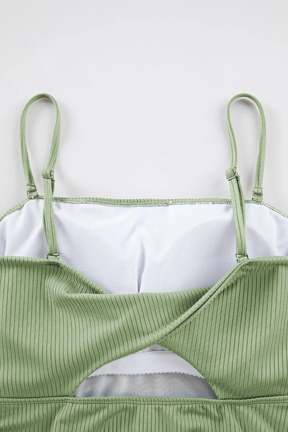 Ribbed Drawstring Sides Cutout One Piece Swimsuit - Ladyez