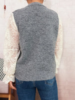 Lace Sleeve Button-Up Cardigan