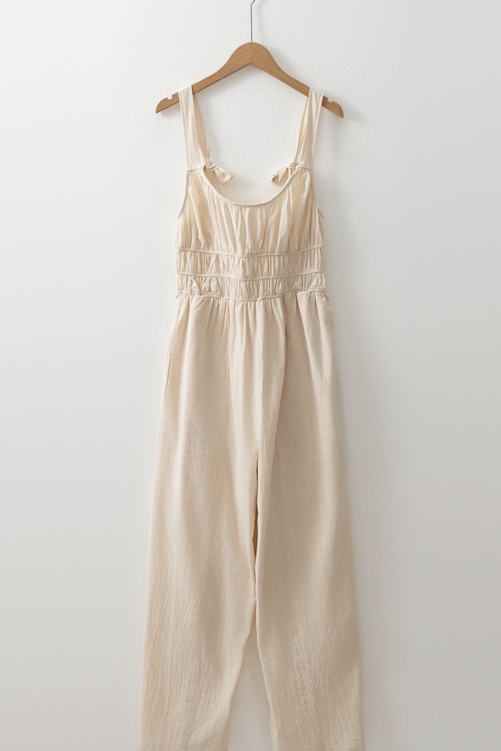 Ruched Sleeveless Wide Leg Jumpsuit - Ladyez
