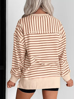 Striped Crew Neck Casual Sweatshirt