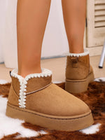 Cozy Winter Ankle Boots with Fluffy Fur Lining - Ladyez