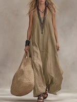 Full Size Scoop Neck Sleeveless Maxi Dress Plus Size