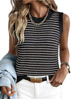 Striped Knit Sweater Vest
