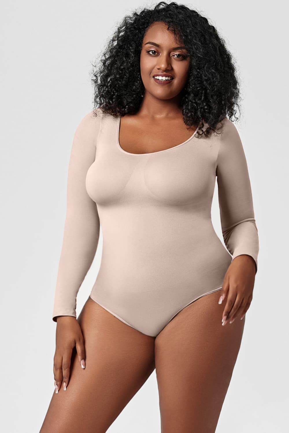 Long Sleeve Shaping Bodysuit - Ladyez