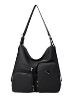 Multi-Pocket Lightweight Nylon Shoulder Bag